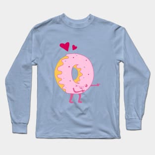 Coffee and Donut Pair - Left (Donut) Long Sleeve T-Shirt